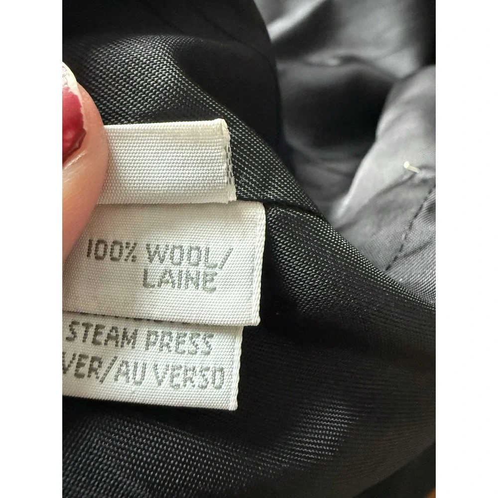 Vintage Liz Claiborne Collection Women's Size 6 Black Wool Double-Breasted Lined